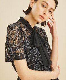 シフォンタイ付レースドレス / GRACE CONTINENTAL | GRACE シフォンタイ付レースドレス / GRACE CONTINENTAL | GRACE