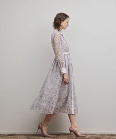 GRACE CONTINENTAL オーナメント刺繍フレアワンピース