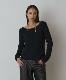 GRACE CONTINENTAL ウ－ルコットンテレコトップ ブラック