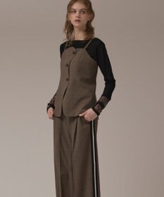 GRACE CONTINENTAL フロントウェーブキャミ ブラウン