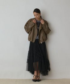 GRACE CONTINENTAL フェイクレザーライダース