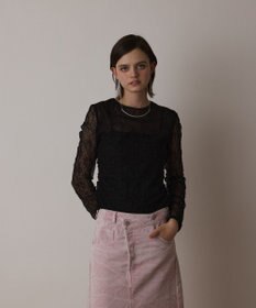 GRACE CONTINENTAL シアーレースカットトップ