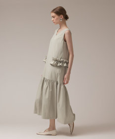 GRACE CONTINENTAL サイドフリルタフタワンピース