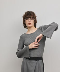 GRACE CONTINENTAL アイレットリブニットトップ