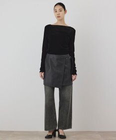 GRACE CONTINENTAL フェイクレザーラップスカート