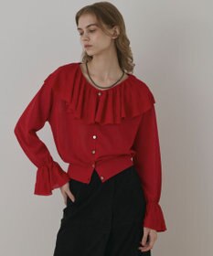 GRACE CONTINENTAL フリルニットカーディガン