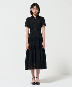 GRACE CONTINENTAL メッシュコンビシャツワンピース