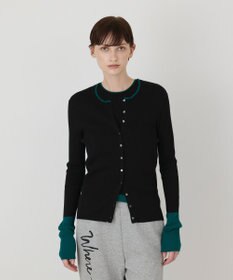 GRACE CONTINENTAL バイカラーリブニットカーディガン