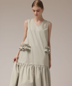 GRACE CONTINENTAL サイドフリルタフタワンピース