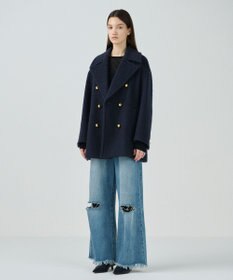 GRACE CONTINENTAL モヘヤシャギーPコート ネイビー