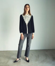 GRACE CONTINENTAL バイカラーレースブラウス