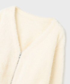 GRACE CONTINENTAL フェザーzipニットカーディガン