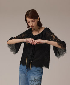 GRACE CONTINENTAL レースコンビフリルブラウス