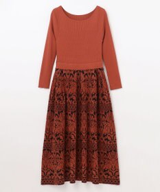 美品☆グレースコンチネンタル 2023 フラワープリーツニットワンピース