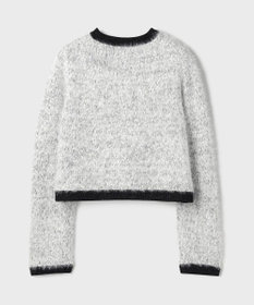 GRACE CONTINENTAL ノーカラーフェザーニットカーディガン