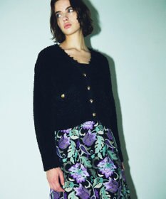 GRACE CONTINENTAL / グレースコンチネンタル 畦ショートニットカーディガン 畦ショートニットカーディガン / GRACE CONTINENTAL | GRACE