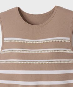 GRACE CONTINENTAL ボーダーパールワンピース