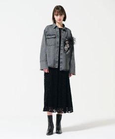 GRACE CONTINENTAL スタッズデニムシャツ ブラック