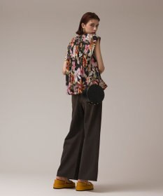 GRACE CONTINENTAL フラワープリントタックブラウス