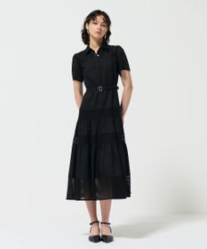 GRACE CONTINENTAL メッシュコンビシャツワンピース