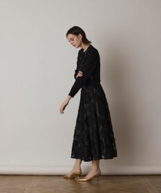 GRACE CONTINENTAL ローズ刺繍ニットカーディガン