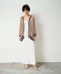 GRACE CONTINENTAL メッシュラインニットフーディ