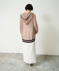 GRACE CONTINENTAL メッシュラインニットフーディ