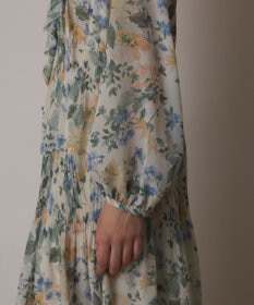 GRACE CONTINENTAL フラワープリントカフタンドレス