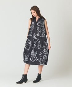 GRACE CONTINENTAL ドローイングキャットワンピース