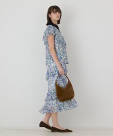 GRACE CONTINENTAL フラワープリントフリルスカート