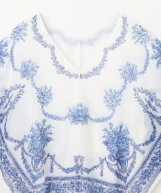 GRACE CONTINENTAL スカーフプリントポンチョトップ