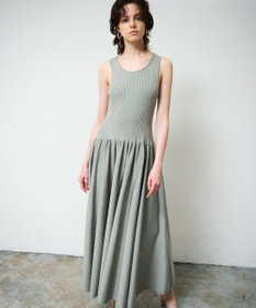 GRACE CONTINENTAL アメスリニットギャザーワンピース