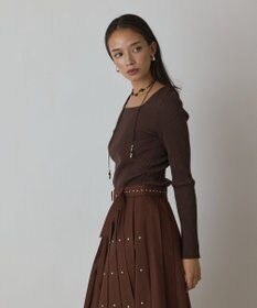 GRACE CONTINENTAL ハイゲージリブニットトップ