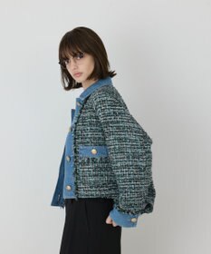 GRACE CONTINENTAL デニムコンビツイードジャケット