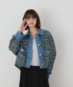 GRACE CONTINENTAL デニムコンビツイードジャケット