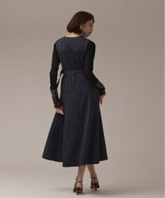 GRACE CONTINENTAL ストライプジャージワンピース