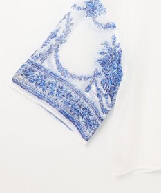 GRACE CONTINENTAL スカーフプリントポンチョトップ