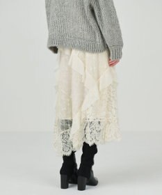 GRACE CONTINENTAL シフォントリミングレーススカート