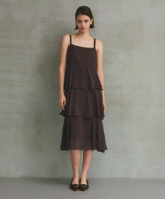 GRACE CONTINENTAL シフォンケープドレス