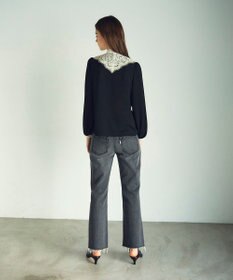 GRACE CONTINENTAL バイカラーレースブラウス