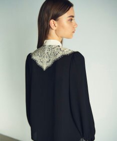 GRACE CONTINENTAL バイカラーレースブラウス