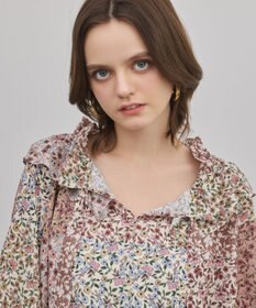 GRACE CONTINENTAL パッチワークプリントカフタンブラウス