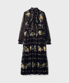 GRACE CONTINENTAL フラワープリントティアードワンピース