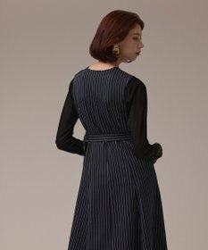 GRACE CONTINENTAL ストライプジャージワンピース