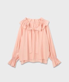 GRACE CONTINENTAL フリルカラーシアーカフタンブラウス