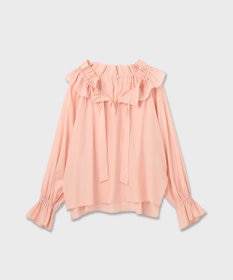 GRACE CONTINENTAL フリルカラーシアーカフタンブラウス