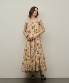 GRACE CONTINENTAL ボタニカルサラサプリントワンピース