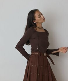 GRACE CONTINENTAL ハイゲージリブニットトップ