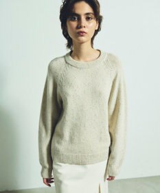 GRACE CONTINENTAL カシミヤ混ラメニットトップ キナリ