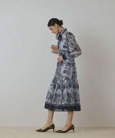 GRACE CONTINENTAL オーナメントフラワープリントワンピース